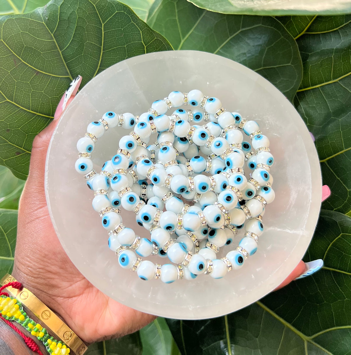 White Evil Eye Bracelet – Ancient Alignment LLC