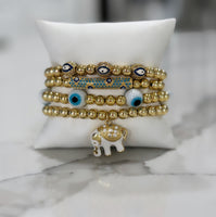 White & Gold Evil Eye Set