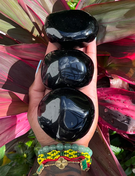 Black Obsidian Palm Stone (Large)