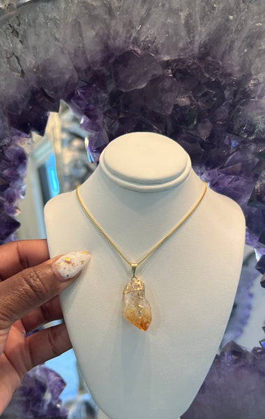 Raw Citrine Necklace (gold)