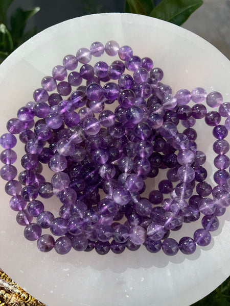 Amethyst Beaded Bracelet 8MM