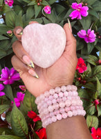 Rose Quartz Palm Size Heart