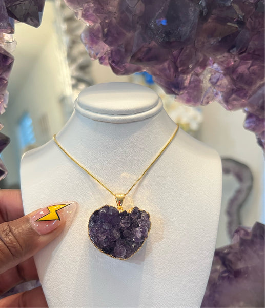 Amethyst Heart Necklace (gold)