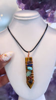 Copper Wrapped Tigers Eye Necklace
